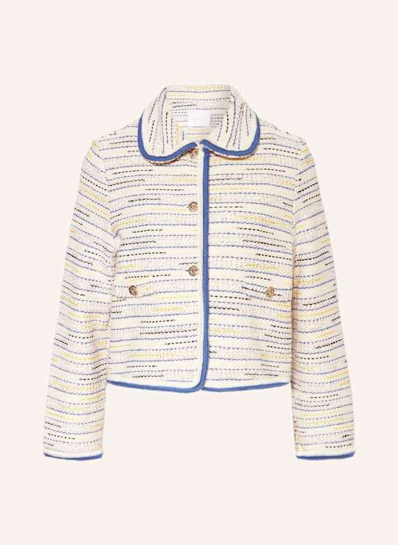 Rich & Royal Kastenjacke mit Glitzergarn CREME/ BLAU/ GELB