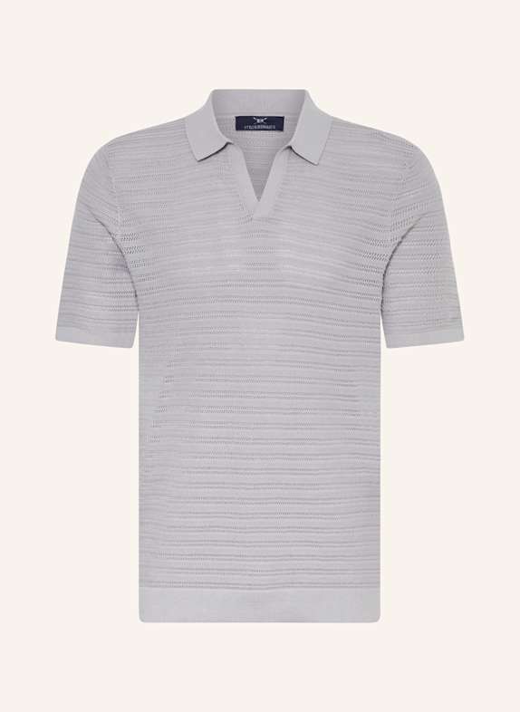 STROKESMAN'S Strick-Poloshirt BLAUGRAU