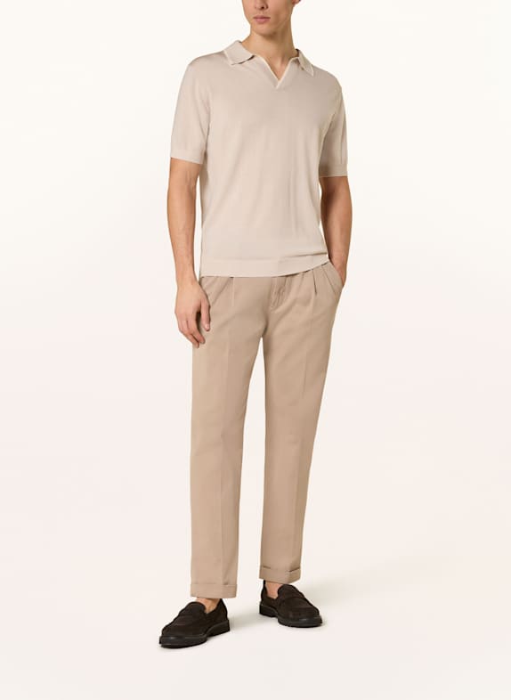 STROKESMAN'S Strikket polo-shirt NUDE