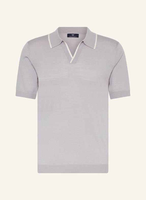 STROKESMAN'S Strick-Poloshirt HELLGRAU