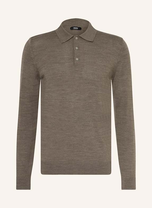 REISS Daniele Alessandrini Shirts for Men TRAFFORD made of merino wool BROWN