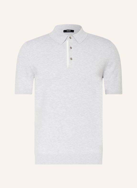 REISS Strick-Poloshirt FINCH HELLGRAU