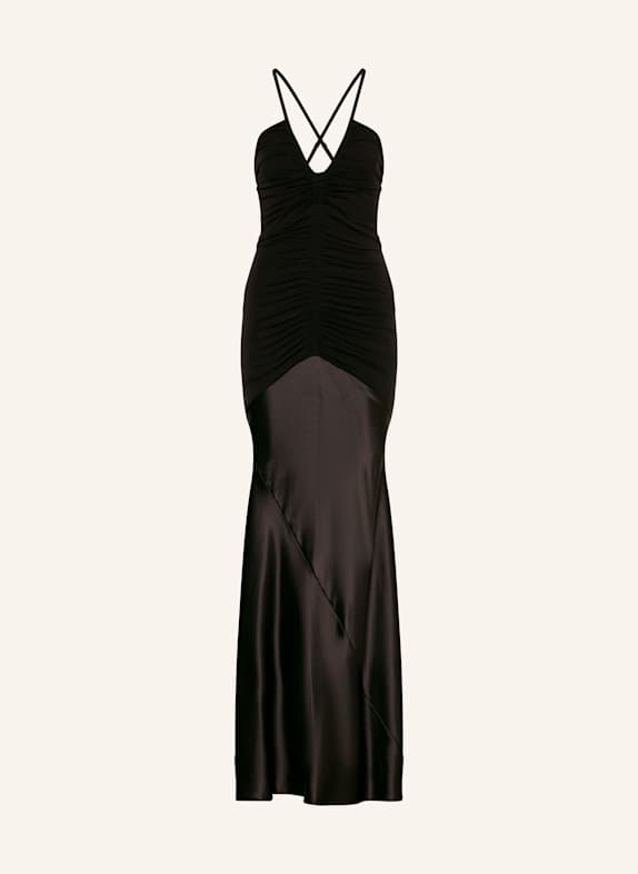 REISS Abendkleid PAULA im Materialmix DUNKELBRAUN