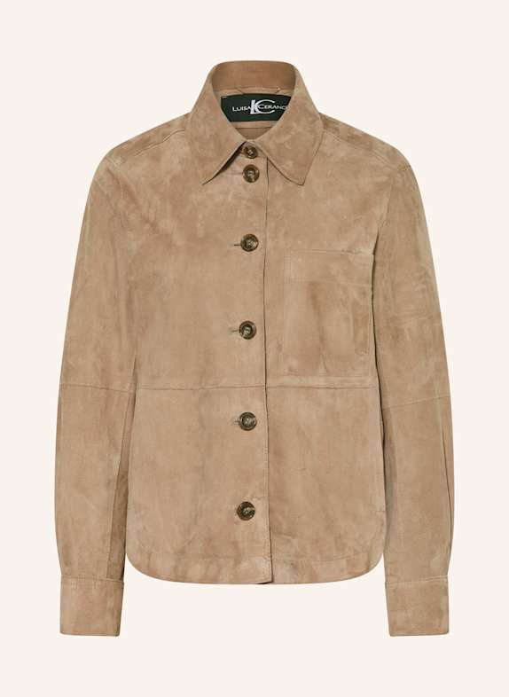 LUISA CERANO Leder-Overjacket HELLBRAUN