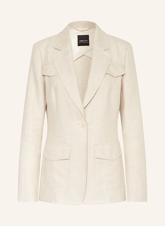 MARC CAIN Blazer with glitter thread and linen 607 deep stone