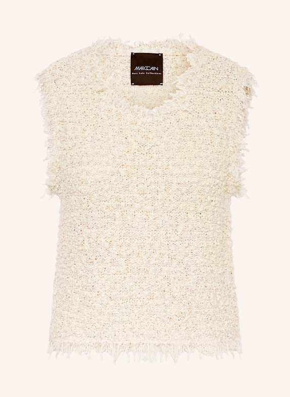 MARC CAIN Knit top with sequins 608 cappuccino macaron
