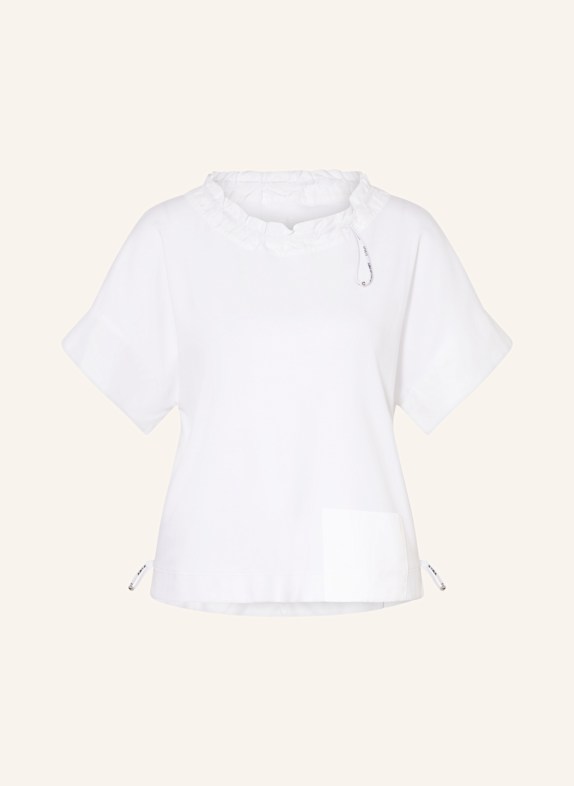 MARC CAIN T-Shirt im Materialmix 100 WHITE