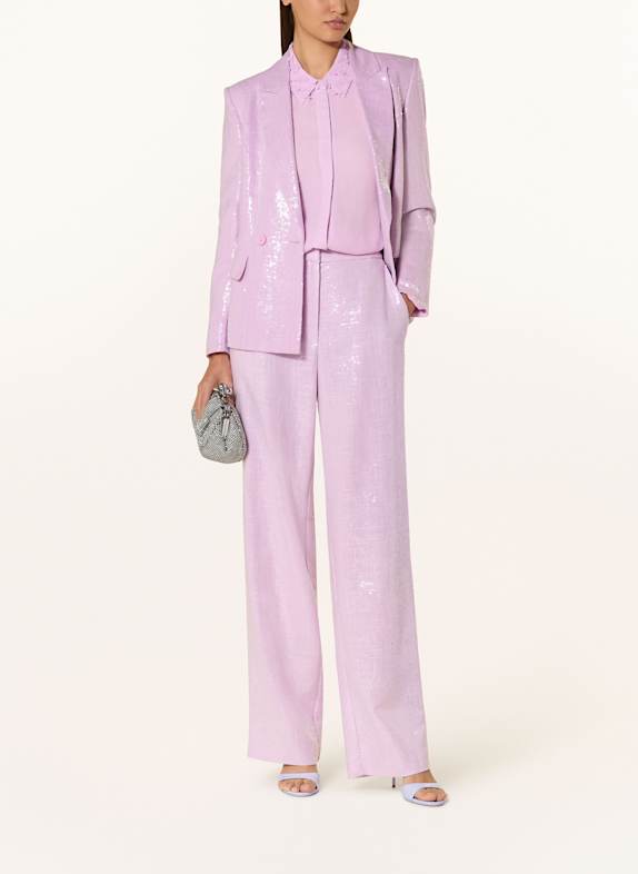 MARC CAIN Marlenehose WUKARI mit Leinen und Pailletten 707 deep lavender