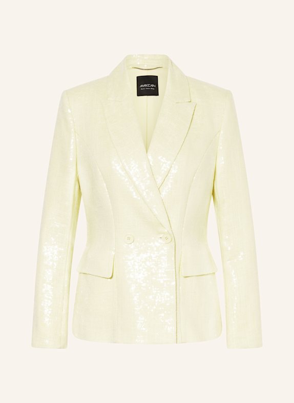 MARC CAIN Blazer mit Leinen und Pailletten 405 bright vanilla