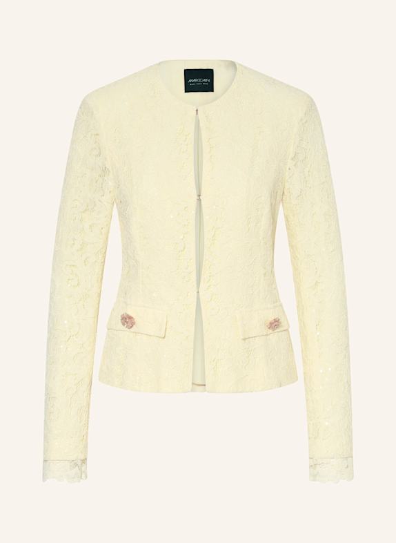MARC CAIN Koronkowy żakiet z cekinami 405 bright vanilla