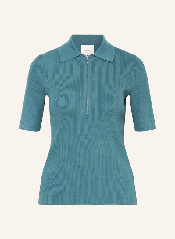 Calvin Klein Strick-Poloshirt PETROL