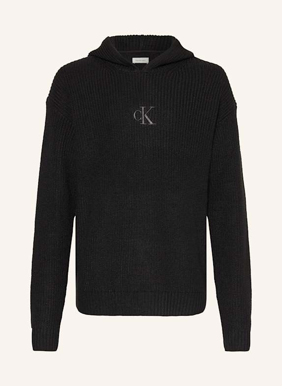 Calvin Klein Strick-Hoodie SCHWARZ