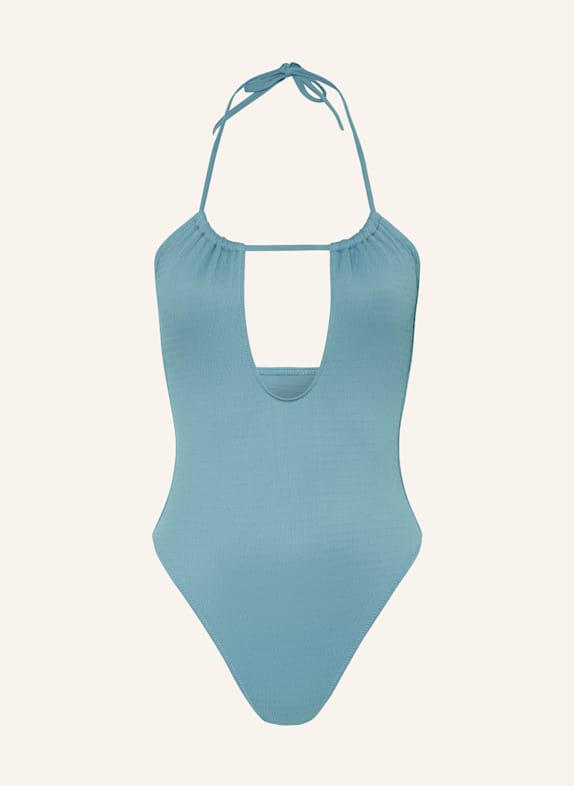 Calvin Klein Set: Neckholder-Badeanzug und Harrgummi BLAU