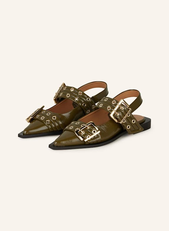 GANNI Slingballerinas KHAKI