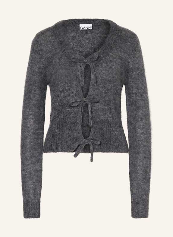 GANNI Strickjacke mit Mohair GRAU