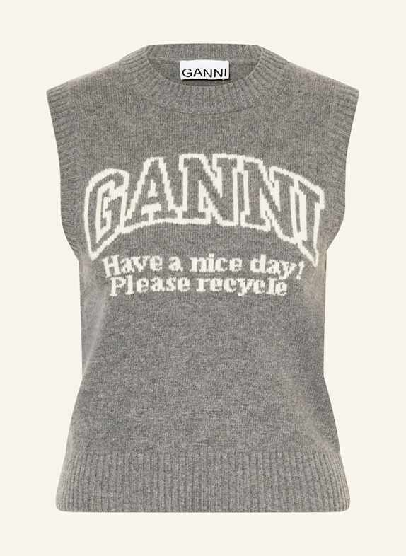 GANNI Knit top GRAY