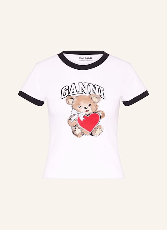 GANNI T-shirt WHITE/ BLACK
