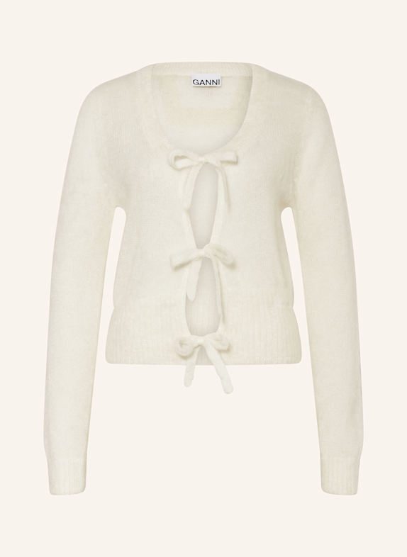 GANNI Strickjacke mit Mohair WEISS