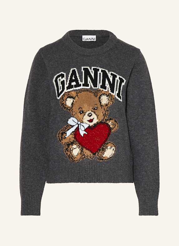 GANNI Pullover DUNKELGRAU