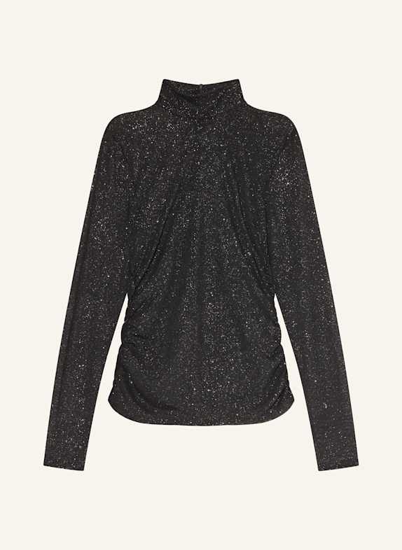 GESTUZ GLIMMAGZ blouse top with glitter thread BLACK
