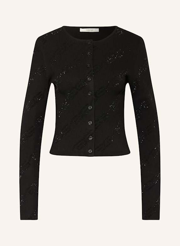 GESTUZ Strickjacke SAYAGZ mit Schmucksteinen SCHWARZ