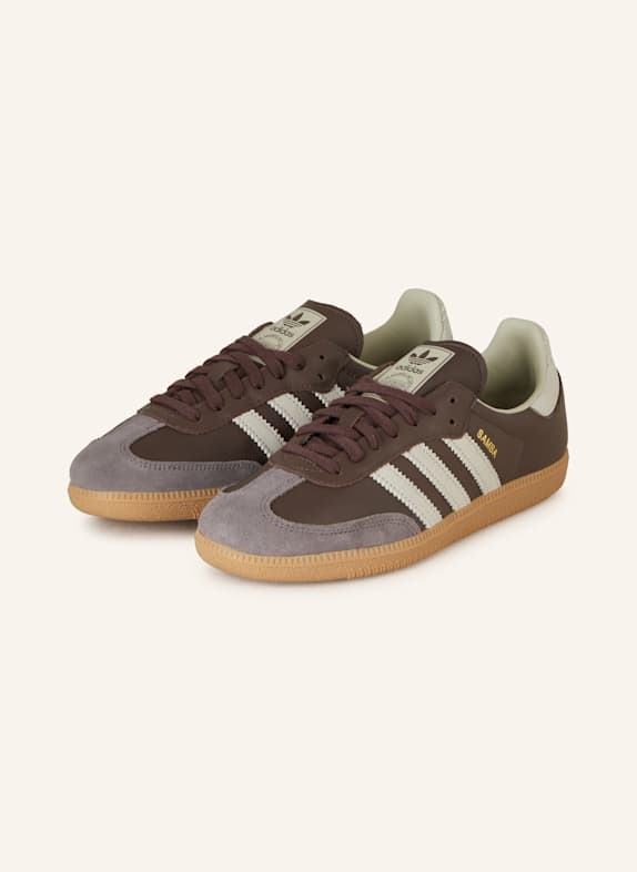 adidas Originals Sneakersy SAMBA OG CIEMNOBRĄZOWY/ JASNOFIOLETOWY/ KREMOWY