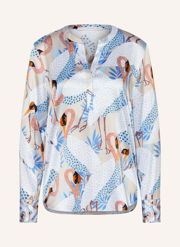 HERZEN'S ANGELEGENHEIT Shirt blouse in silk BEIGE/ WHITE/ LIGHT BLUE