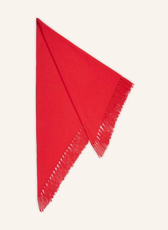 HERZEN'S ANGELEGENHEIT Triangular scarf with cashmere LIGHT RED