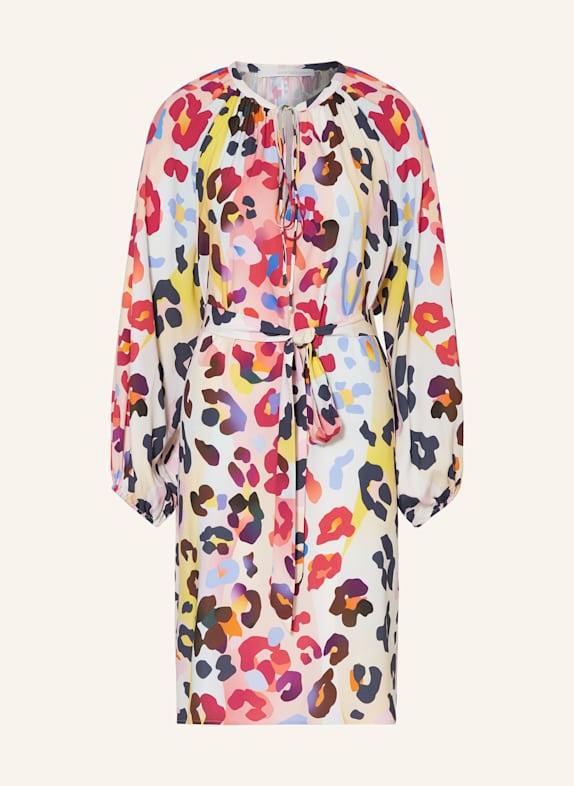HERZEN'S ANGELEGENHEIT Silk dress FUCHSIA/ YELLOW/ TAUPE