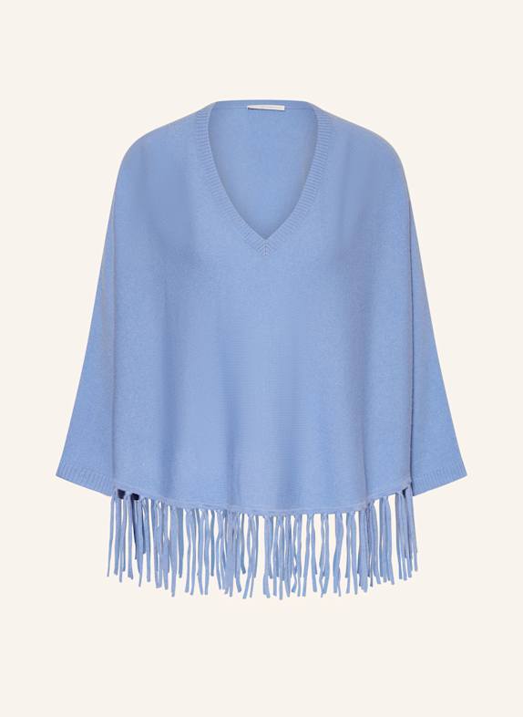 HERZEN'S ANGELEGENHEIT Poncho with cashmere BLUE