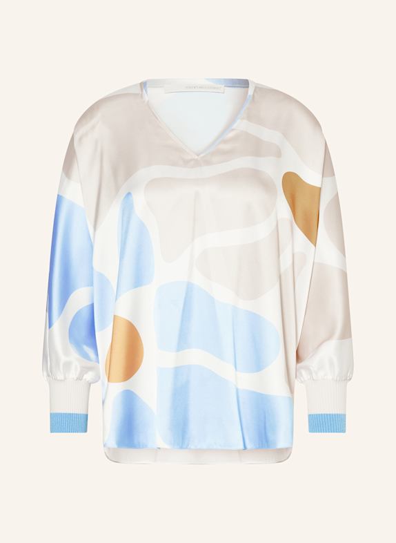 HERZEN'S ANGELEGENHEIT Shirt blouse in silk WHITE/ CREAM/ LIGHT BLUE