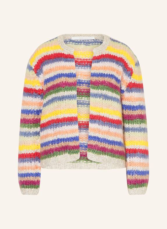 HERZEN'S ANGELEGENHEIT Knit cardigan with mohair GREEN/ YELLOW/ RED