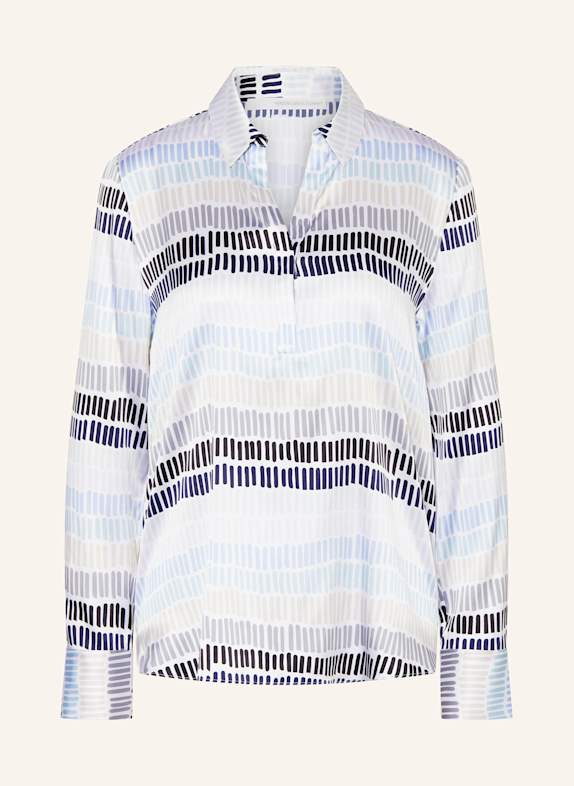 HERZEN'S ANGELEGENHEIT Shirt blouse in silk WHITE/ LIGHT BLUE/ GRAY