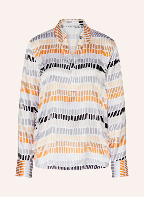 HERZEN'S ANGELEGENHEIT Shirt blouse in silk WHITE/ ORANGE/ LIGHT BLUE