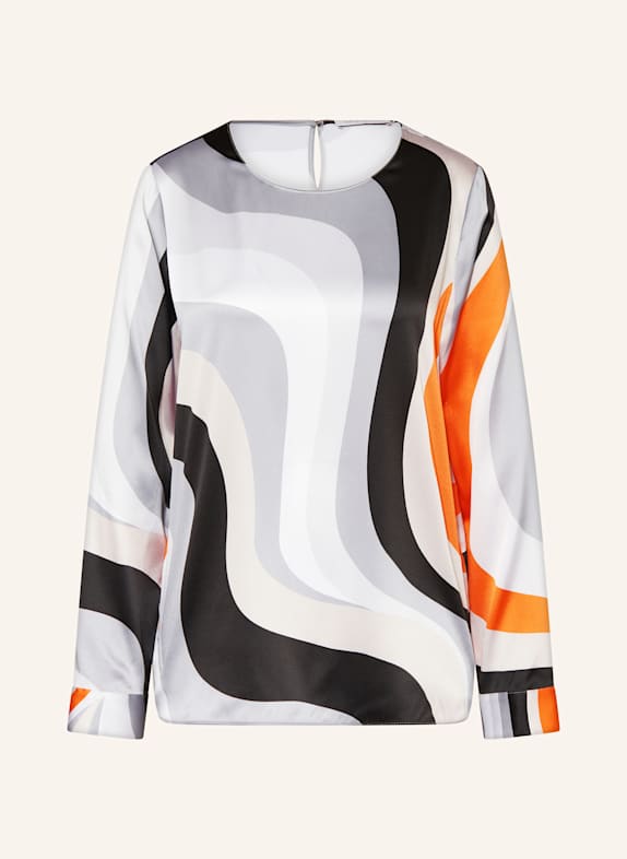 HERZEN'S ANGELEGENHEIT Shirt blouse in silk WHITE/ GRAY/ ORANGE