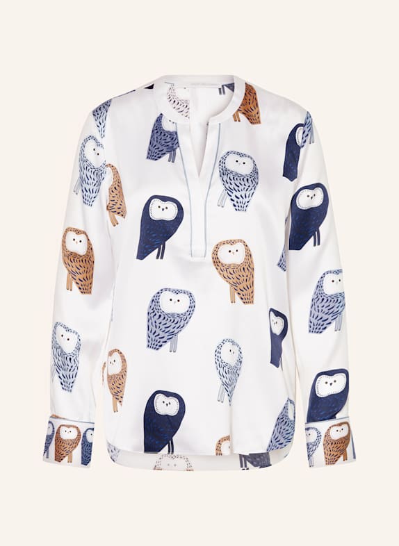 HERZEN'S ANGELEGENHEIT Shirt blouse in silk WHITE/ DARK BLUE/ LIGHT BLUE