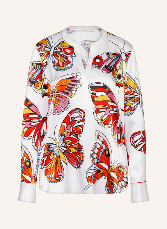 HERZEN'S ANGELEGENHEIT Shirt blouse in silk WHITE/ ORANGE/ BLUE