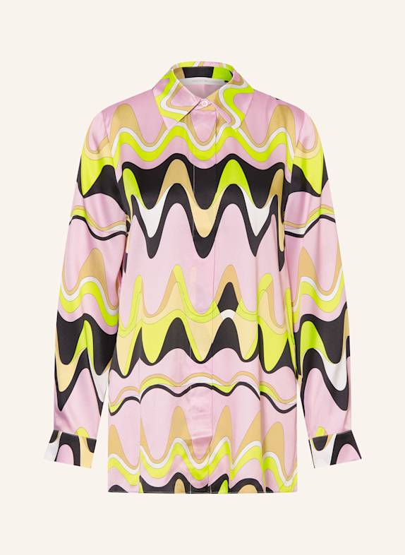 HERZEN'S ANGELEGENHEIT Shirt blouse in silk PINK/ BLACK/ YELLOW