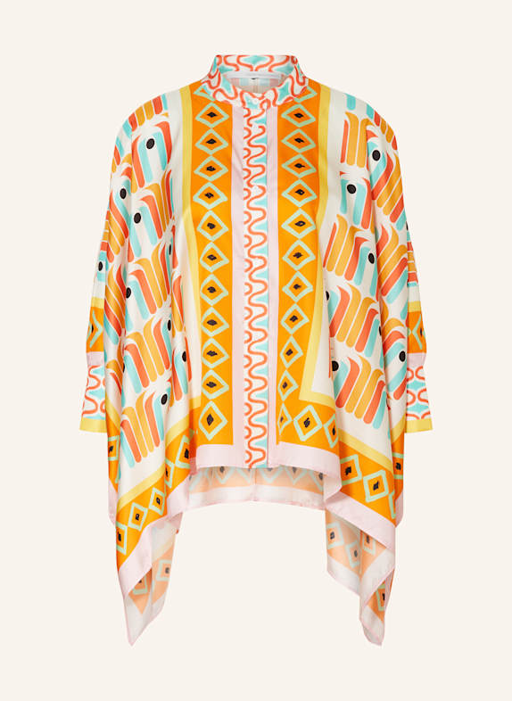 HERZEN'S ANGELEGENHEIT Seiden-Cape ORANGE/ MINT/ GELB