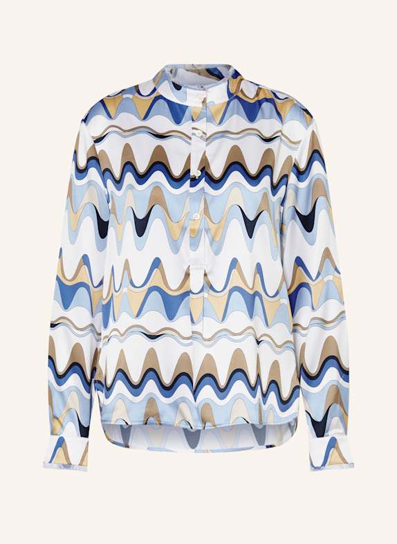 HERZEN'S ANGELEGENHEIT Shirt blouse in silk WHITE/ BLACK/ LIGHT BLUE