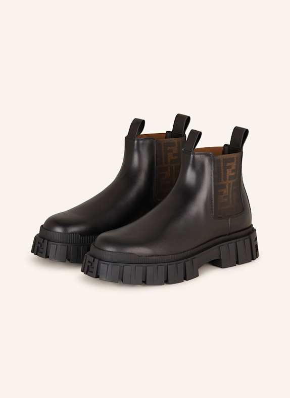 FENDI Plateau-Boots FF ELASTIC SCHWARZ