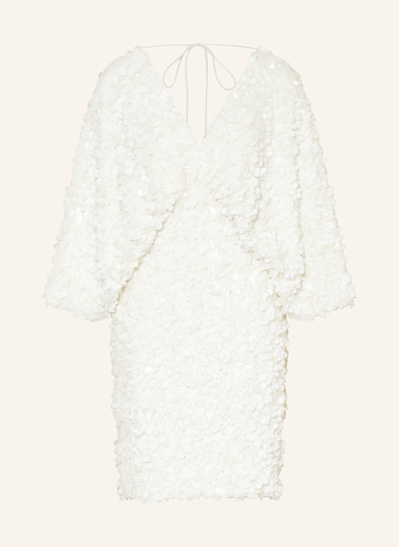 ROTATE Kleid mit Pailletten und 3/4-Arm ECRU