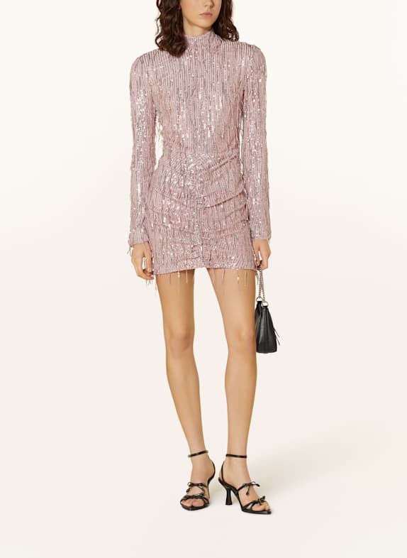 ROTATE Kleid mit Pailletten ROSÉ