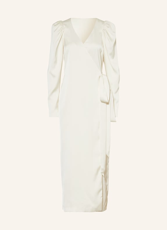 ROTATE Wickelkleid aus Satin ECRU
