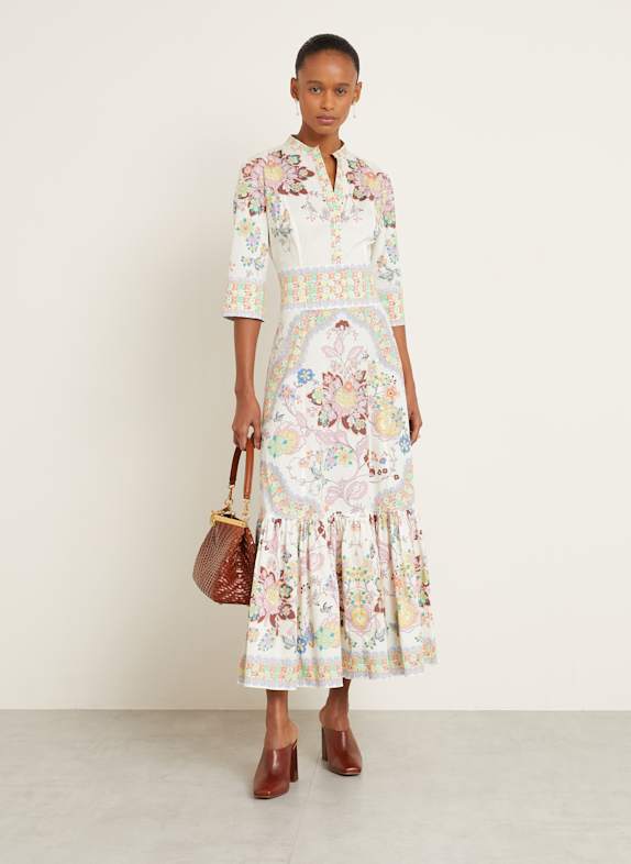 ETRO Dress with 3/4 sleeves ECRU/ DUSKY PINK/ ROSE