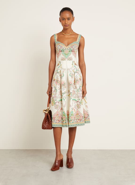 ETRO Dress ECRU/ GREEN/ LIGHT RED