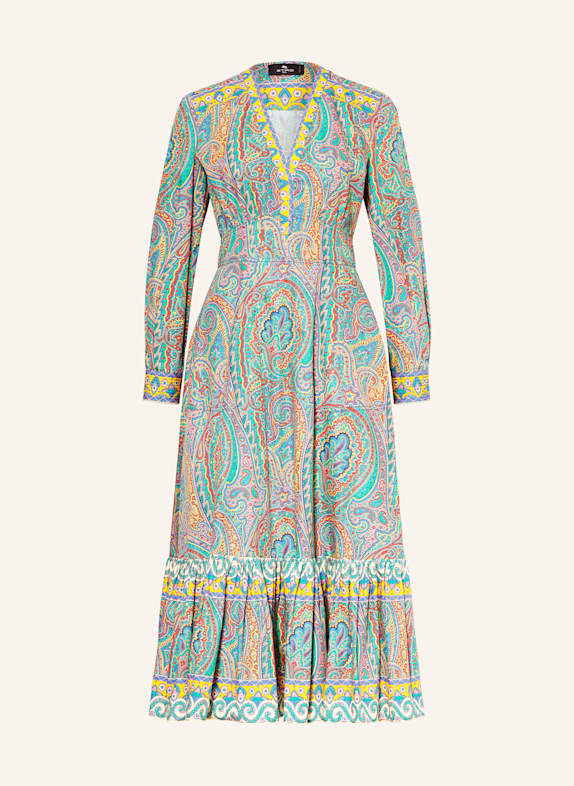 ETRO Kleid GRÜN/ DUNKELGELB/ HELLROT