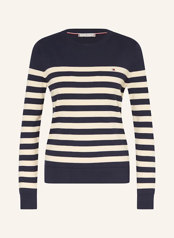 TOMMY HILFIGER Pullover DUNKELBLAU/ BEIGE