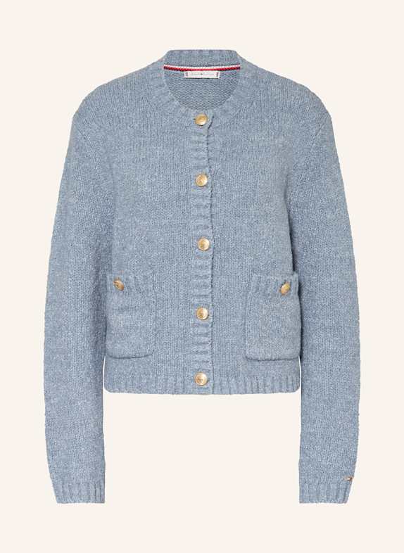 TOMMY HILFIGER Strickjacke BLAUGRAU