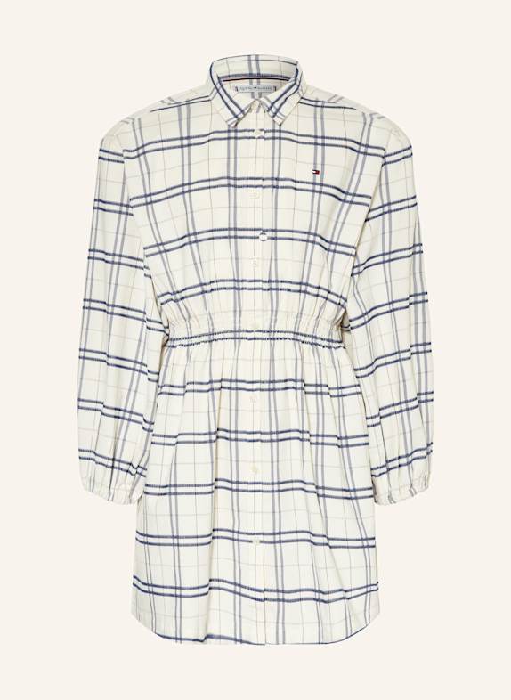 TOMMY HILFIGER Hemdblusenkleid aus Cord WEISS/ DUNKELBLAU/ BRAUN
